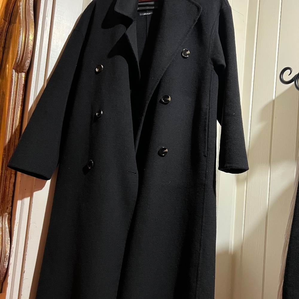 Mango Unlined Black Coat XXS